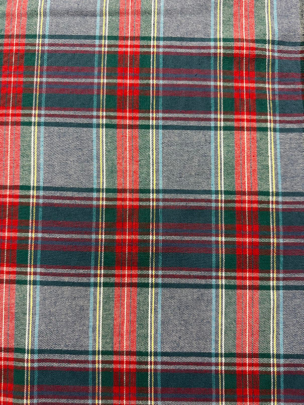 Denim Look Multi Yarn Dyed Plaid Flannel Fabric
