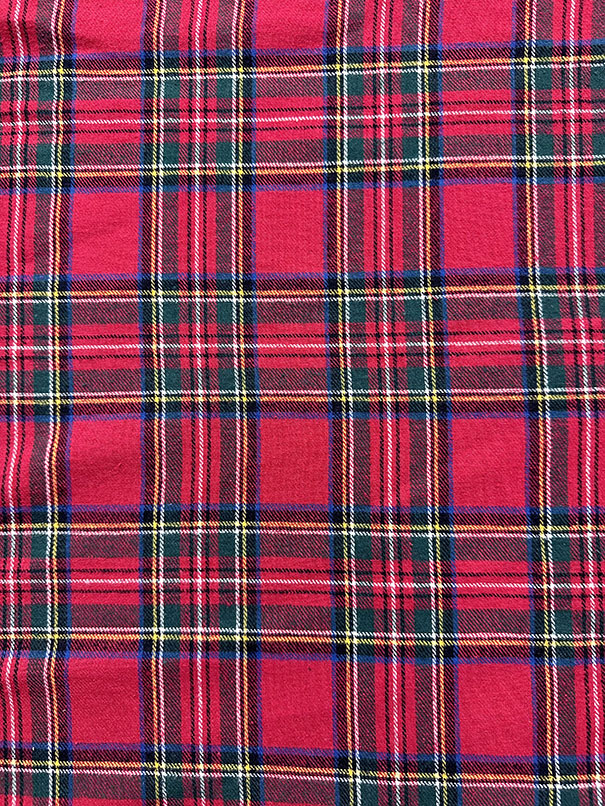 Red Multi Tartan Plaid Yarn Dyed Flannel Fabric