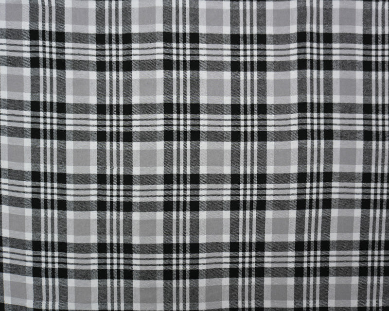 1 YD PC-Gray Multi Yarn Dyed Plaid Flannel Fabric