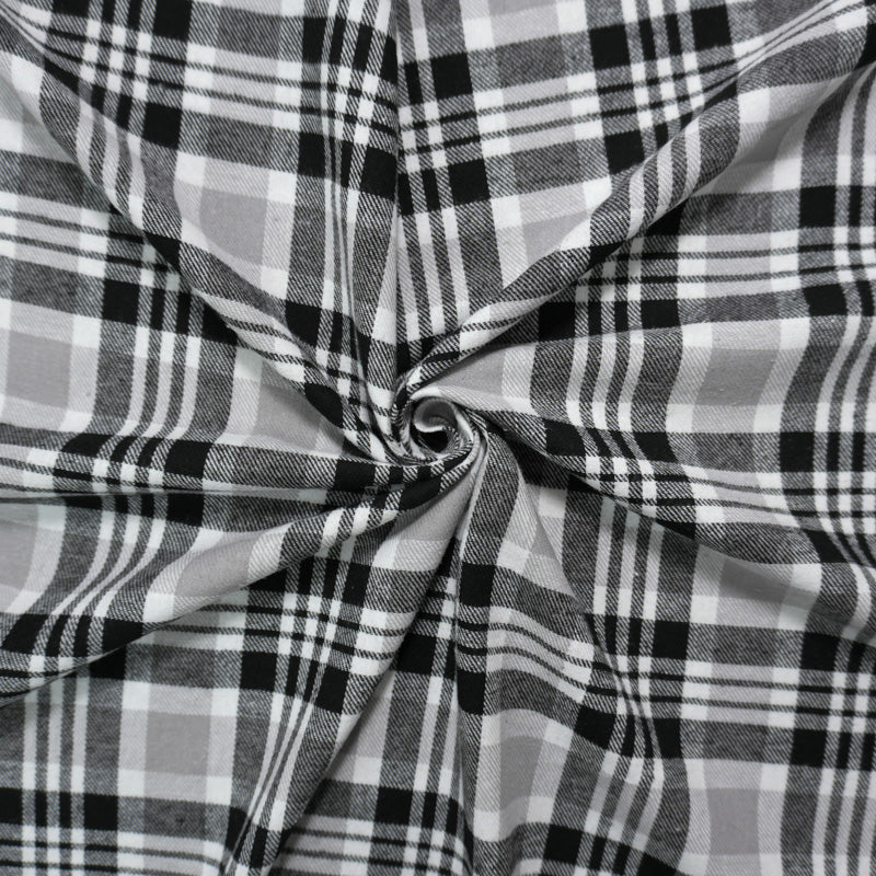 2 YD PC-Gray Multi Yarn Dyed Plaid Flannel Fabric