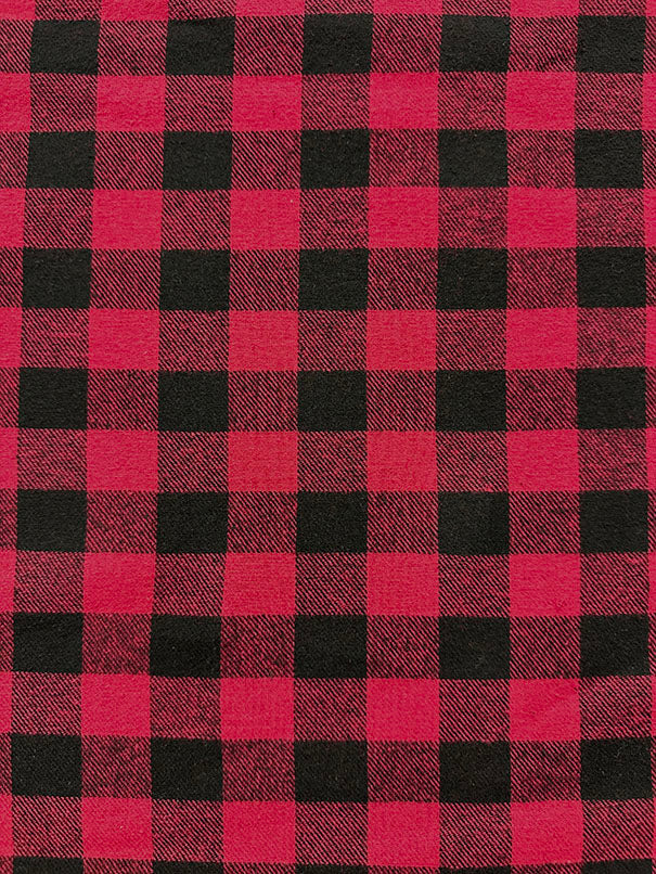 Red and Black Buffalo Plaid Yarn Dyed Flannel Fabric