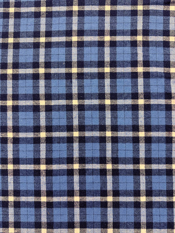 Blue Multi Yarn Dyed Plaid Flannel Fabric