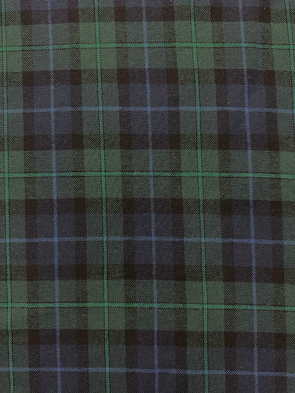 1 1/4 YD PC-Green Multi Yarn Dyed Plaid Flannel Fabric
