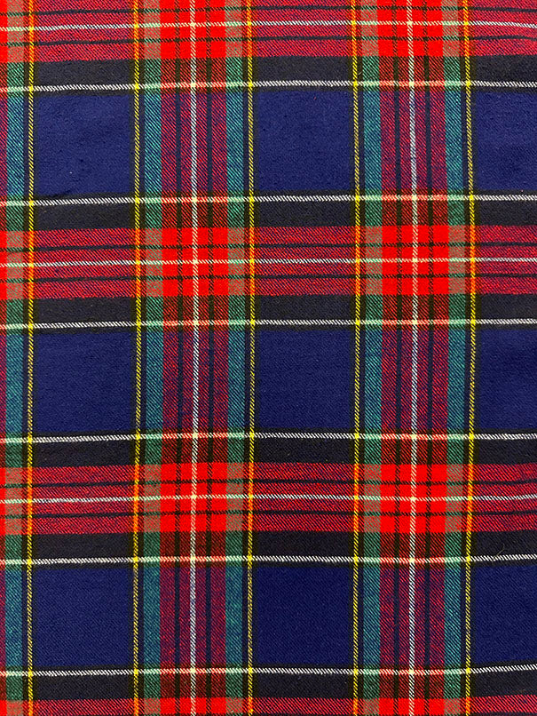 Royal Blue Multi Yarn Dyed Plaid Flannel Fabric