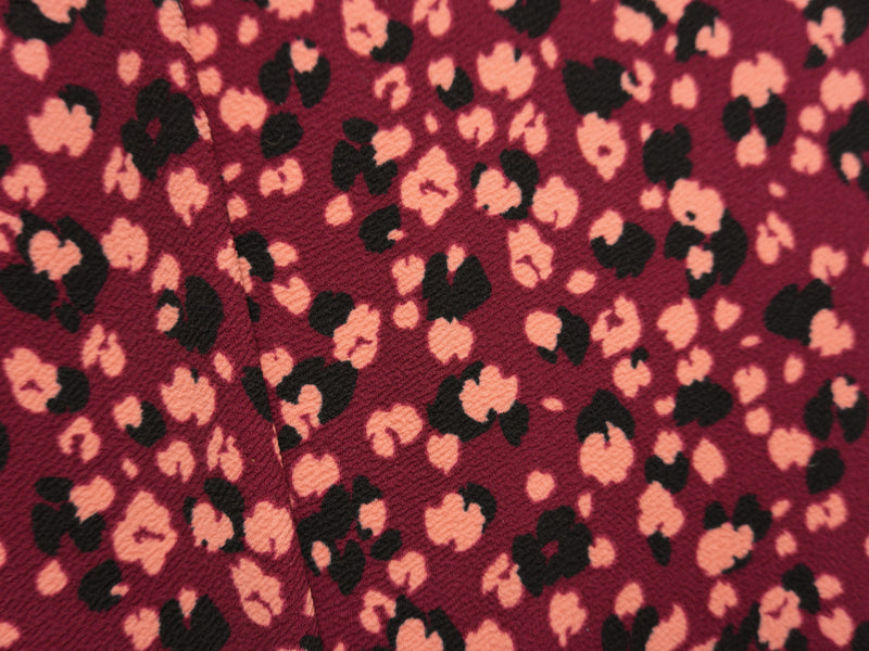 Red-Coral Poly Abstract Chevron Liverpool Double Knit Fabric