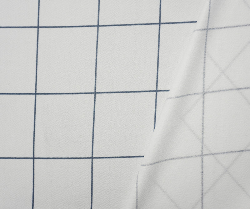 White-Gray Poly Check Printed Liverpool Double Knit Fabric