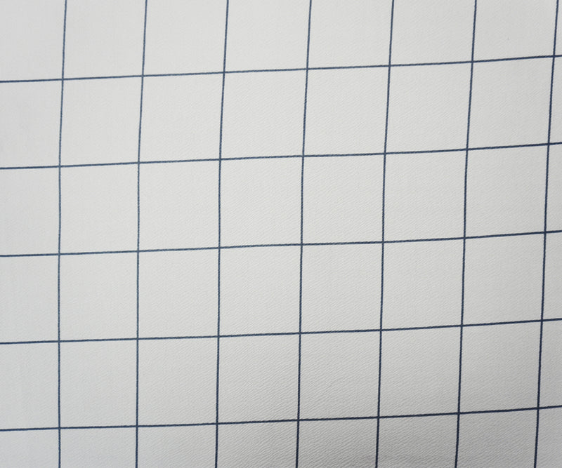 White-Gray Poly Check Printed Liverpool Double Knit Fabric