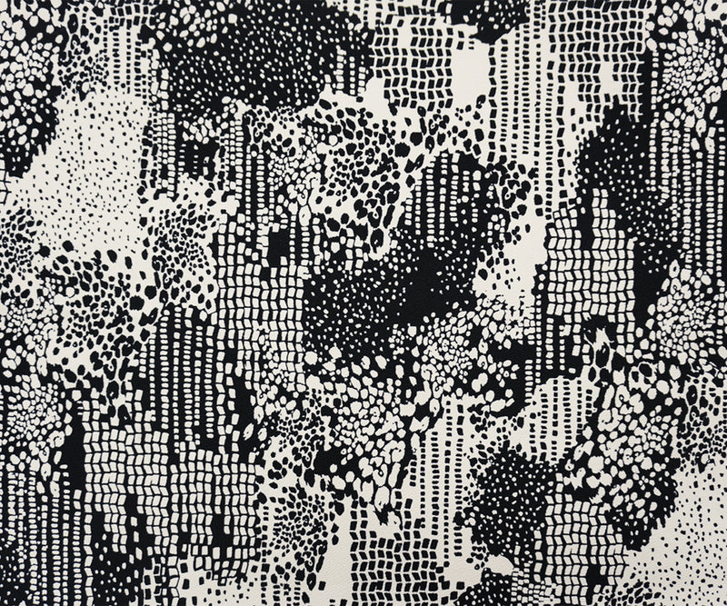 Black-White Poly Abstract Printed Liverpool Double Knit Fabric