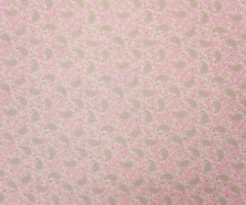 Pink-Brown-Gray Poly Paisley Printed Chiffon Woven Fabric