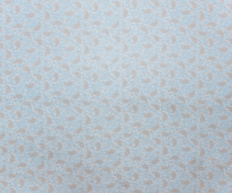 Blue-Taupe-Multi Poly Paisley Printed Chiffon Woven Fabric