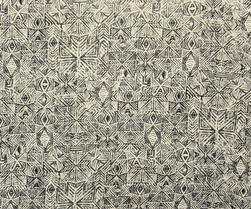 Black-Light Beige Poly Aztec Printed Chiffon Woven Fabric