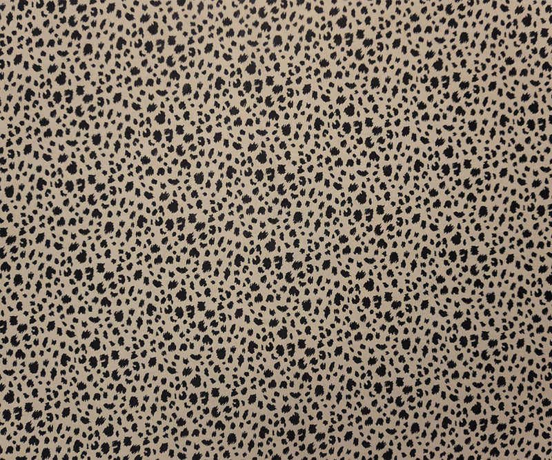 Taupe Beige-Black Poly Cheetah Printed Chiffon Woven Fabric