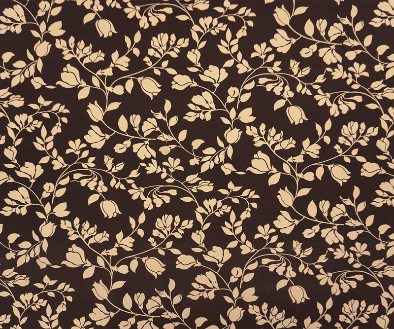 Brown-Beige Poly Spandex Floral Printed ITY Jersey Knit Fabric