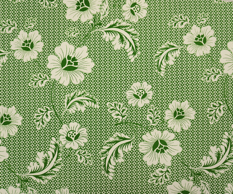 Green-Ivory Poly Floral Geo Printed ITY Jersey Knit Fabric