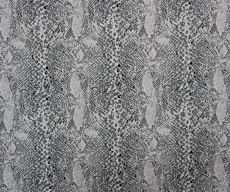 Gray-White-Black Poly Reptile Printed ITY Jersey Knit Fabric