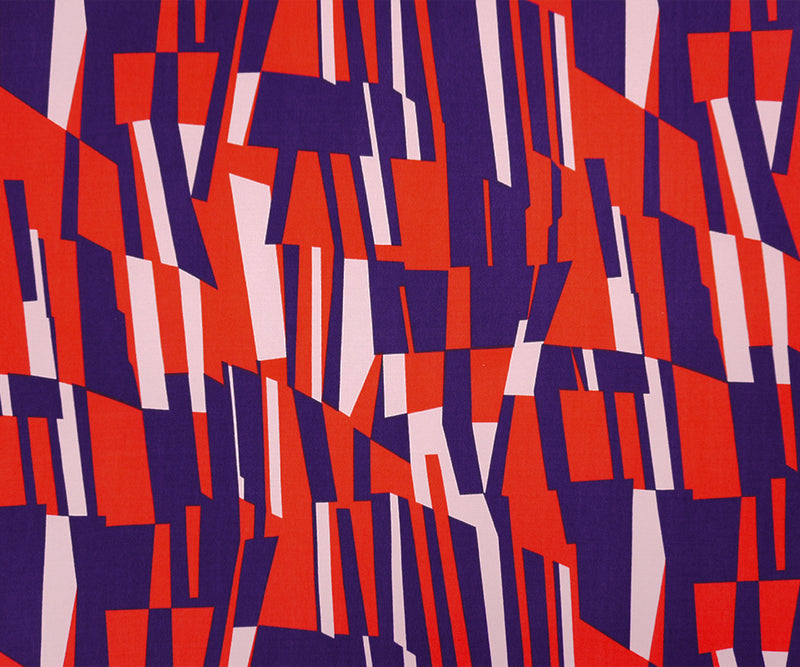 Red-Purple-Multi Poly Abstract Geo Printed ITY Jersey Knit Fabric