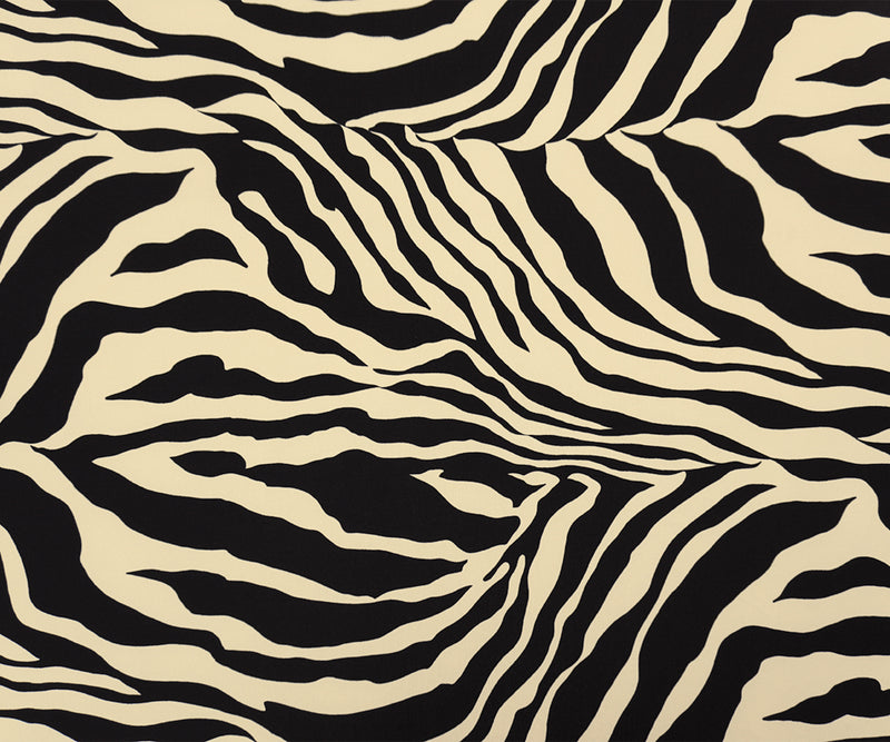 Black-Ivory Poly Abstract Zebra Printed ITY Jersey Knit Fabric