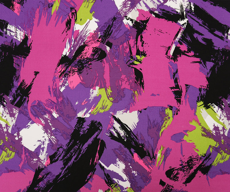 Purple-Pink Poly Spandex Abstract Printed ITY Jersey Knit Fabric