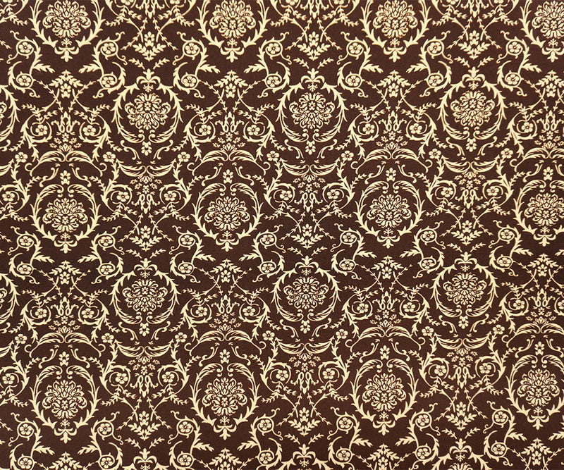 Brown-Beige Poly Baroque Floral Printed ITY Jersey Knit Fabric