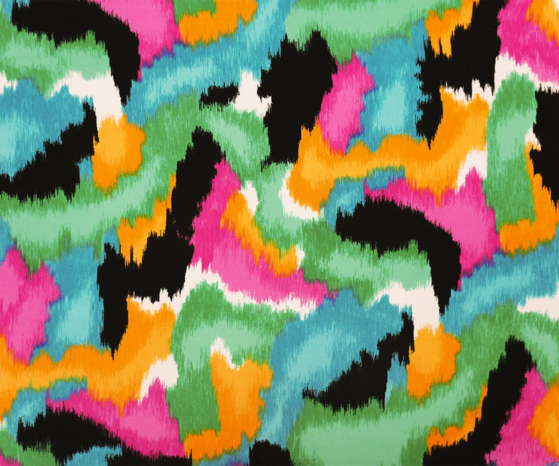 Green-Teal-Multi Poly Abstract Printed ITY Jersey Knit Fabric