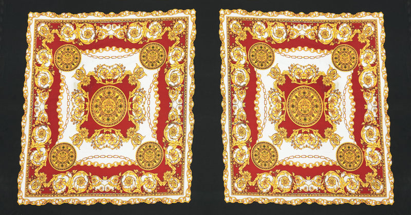 Red-Multi Poly Baroque Floral PANEL Print ITY Jersey Knit Fabric
