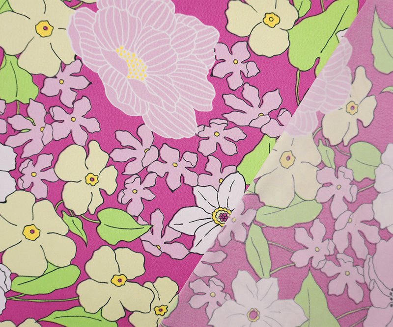 Pink-Green-Multi Poly Spandex Floral Print ITY Jersey Knit Fabric