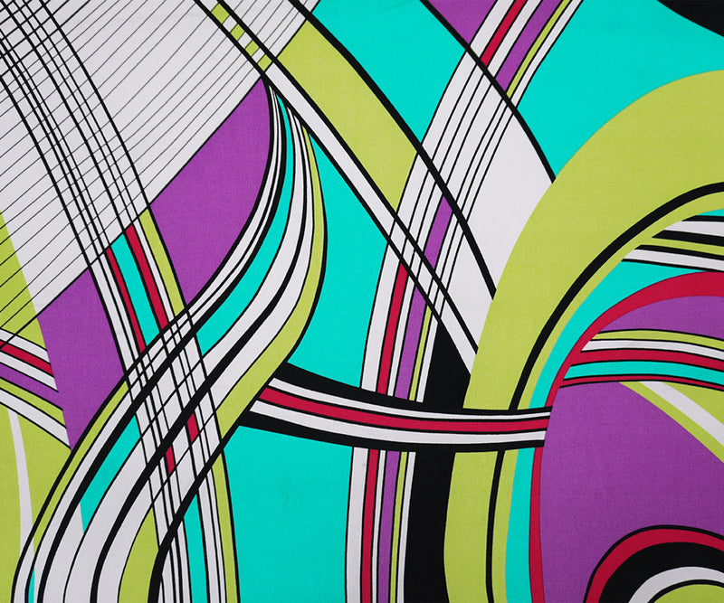 Teal-Purple-Multi Poly Spandex Abstract Printed ITY Jersey Knit Fabric