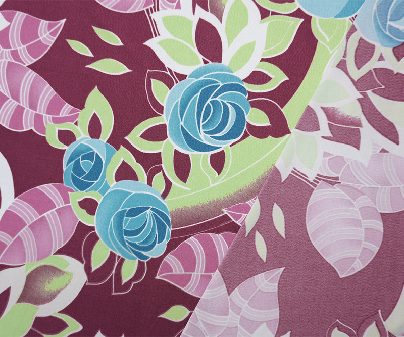 Purple-Teal-Multi Poly Floral Printed ITY Jersey Knit Fabric