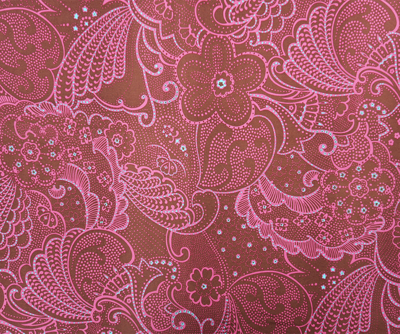 Brown-Pink Poly Spandex Dot Floral Printed ITY Jersey Knit Fabric