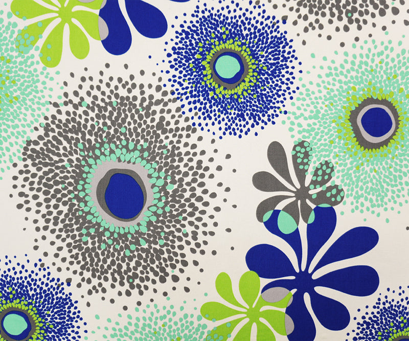 Green-Blue-Multi Poly Abstract Floral Printed ITY Jersey Knit Fabric
