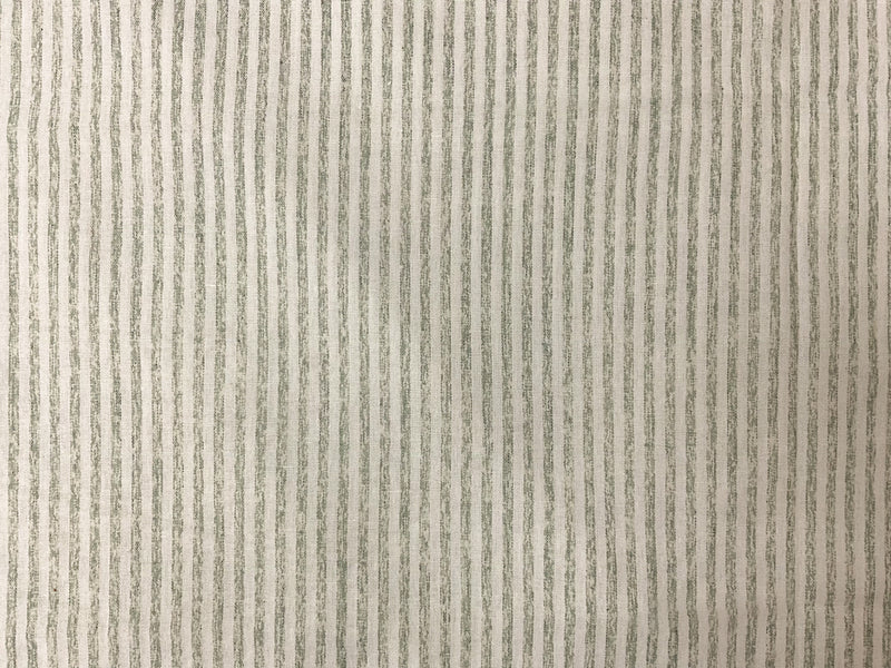 Green-White Poly Cotton Stripe Woven Fabric