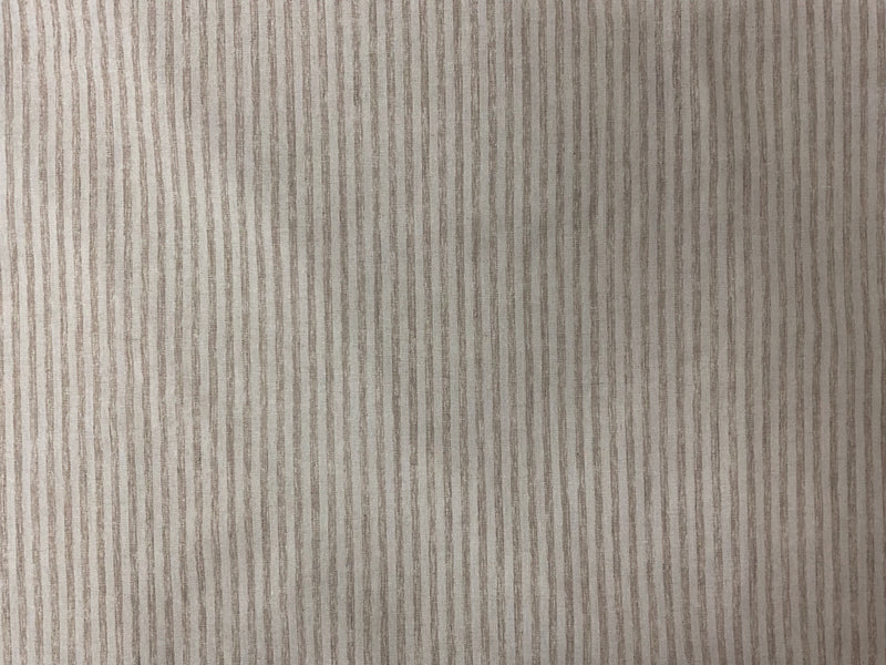 Beige-Off-White Poly Cotton Stripe Woven Fabric