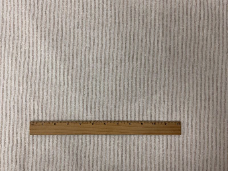 Beige-Off-White Poly Cotton Stripe Woven Fabric