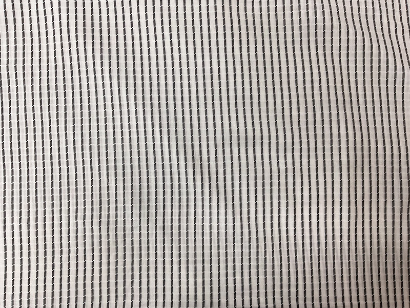 White-Black Cotton Stripe Dobby Woven Fabric