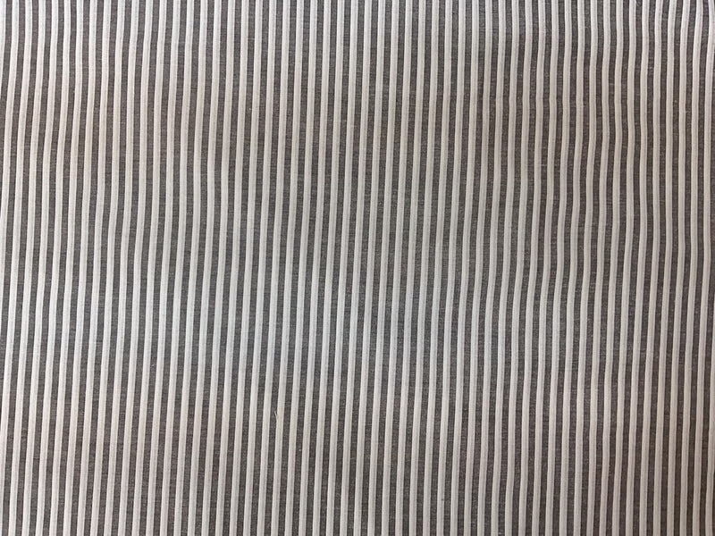 Black-White Poly Cotton Stripe Woven Fabric