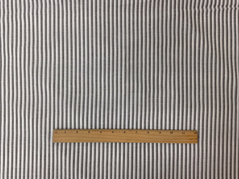 Black-White Poly Cotton Stripe Woven Fabric