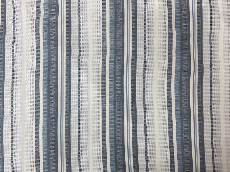 Blue-White-Navy Rayon Stripe Dobby Woven Fabric