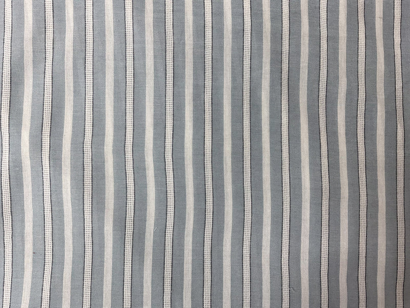 Blue-White Cotton Rayon Stripe Dobby Woven Fabric