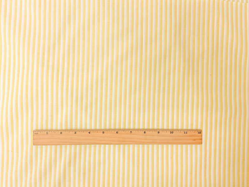 Yellow-White Poly Cotton Stripe Woven Fabric