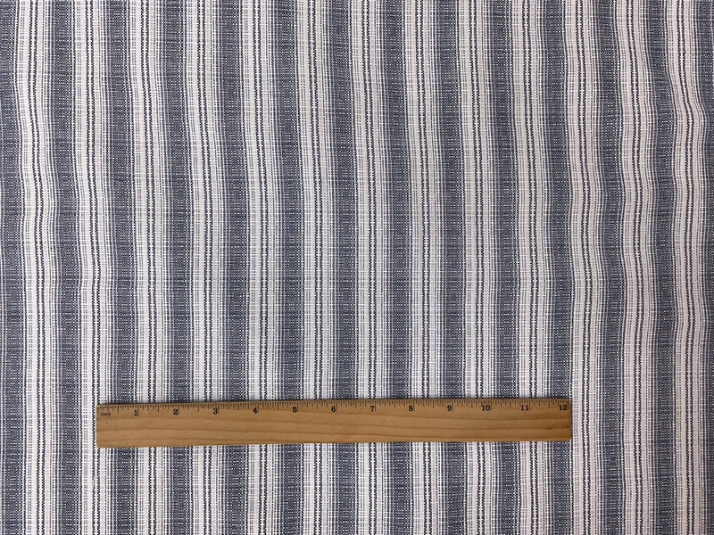 Blue-White Poly Cotton Stripe Dobby Woven Fabric