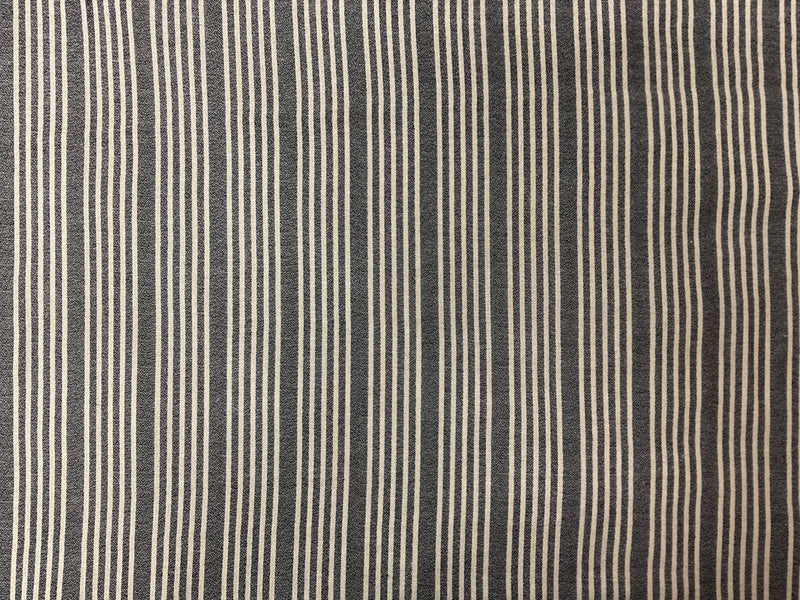Black-Beige Rayon Stripe Crepe Woven Fabric