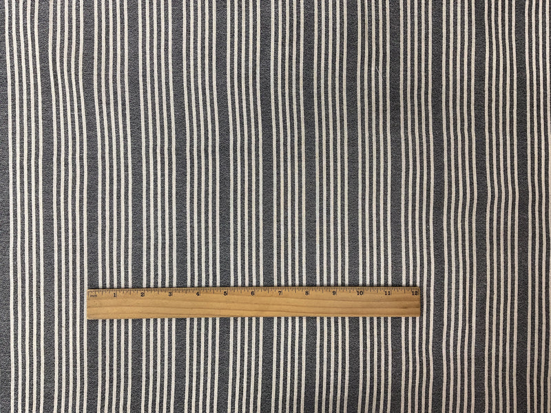 Black-Beige Rayon Stripe Crepe Woven Fabric