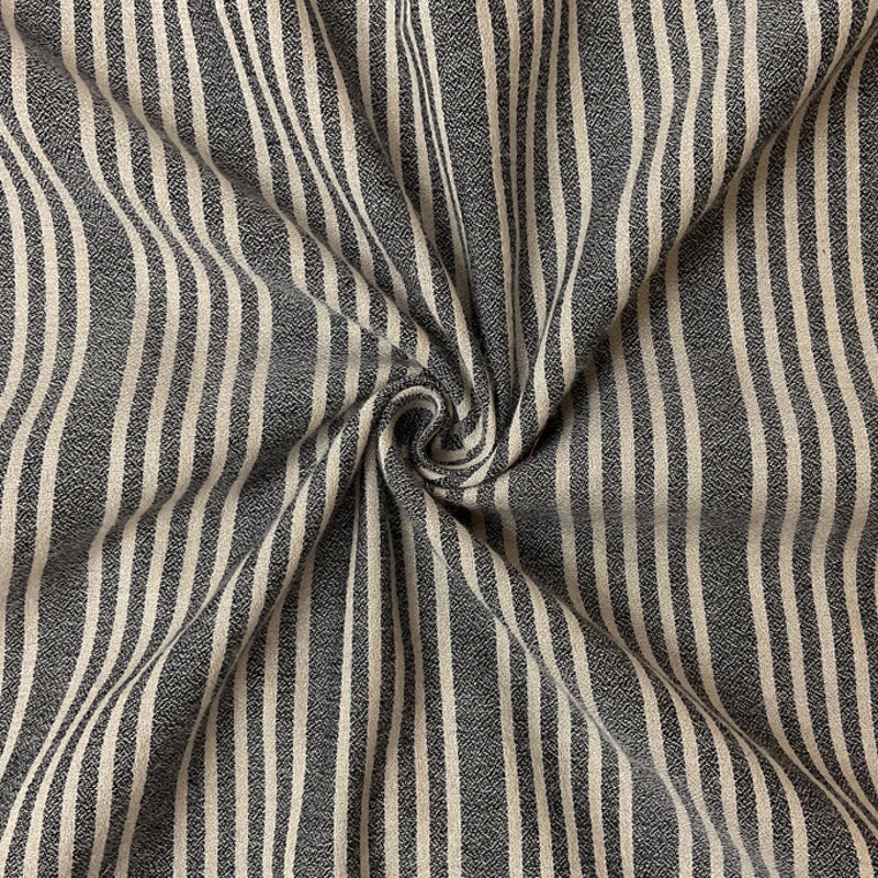Black-Beige Rayon Stripe Crepe Woven Fabric
