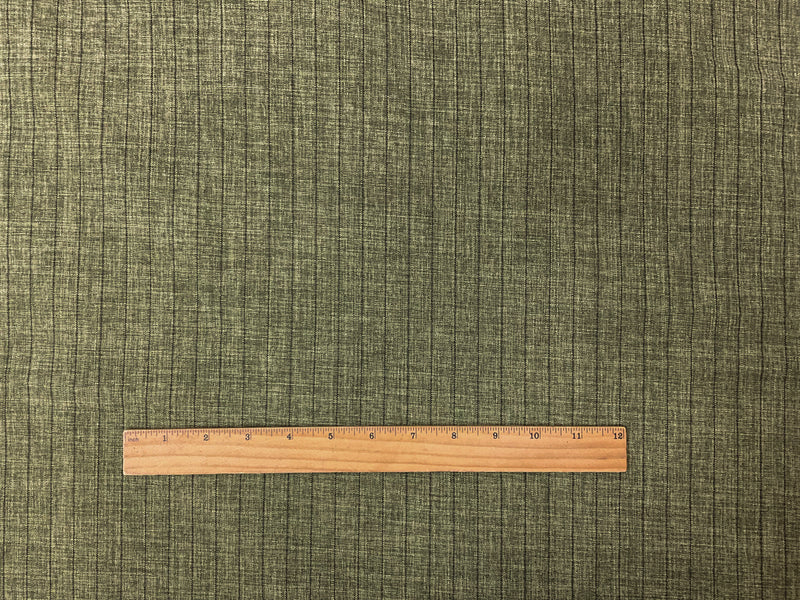 Green-Black Poly Rayon Stripe Slub Woven Fabric