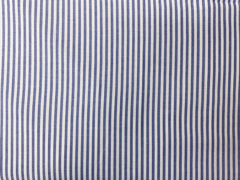 Blue-White Poly Cotton Stripe Twill Woven Fabric