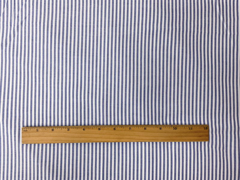 Blue-White Poly Cotton Stripe Twill Woven Fabric