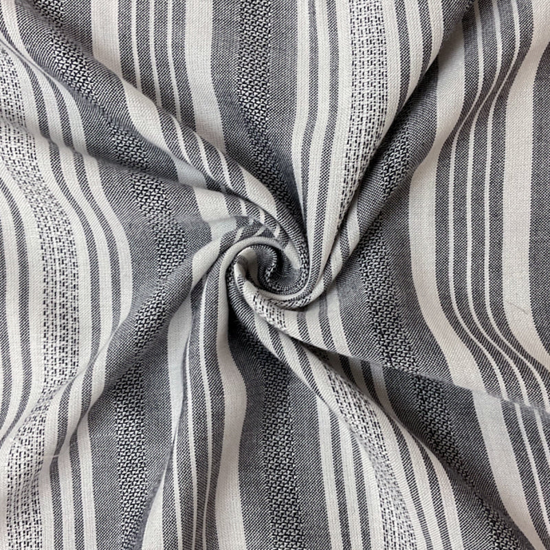 Black-White Rayon Stripe Dobby Woven Fabric