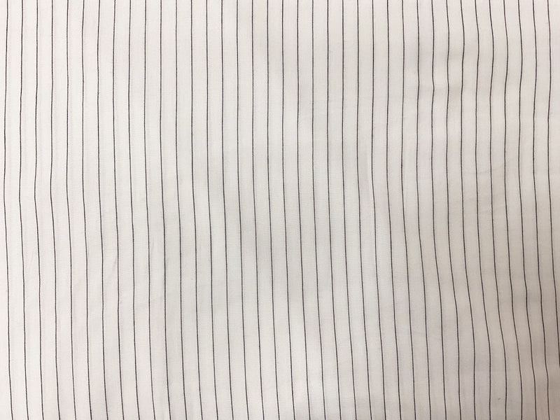 White-Black Rayon Stripe Chambray Woven Fabric