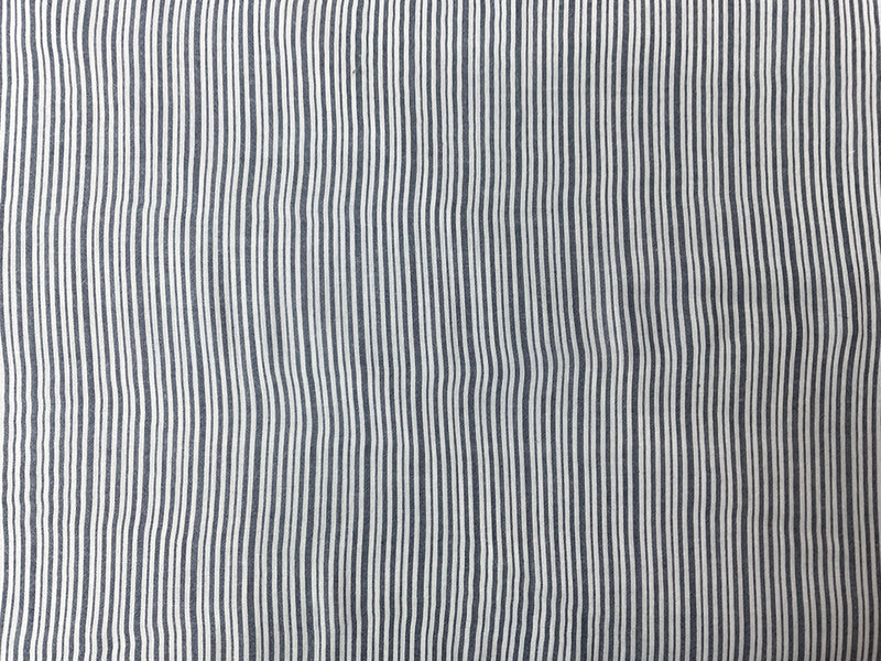 Blue-White Rayon Stripe Crepon Woven Fabric