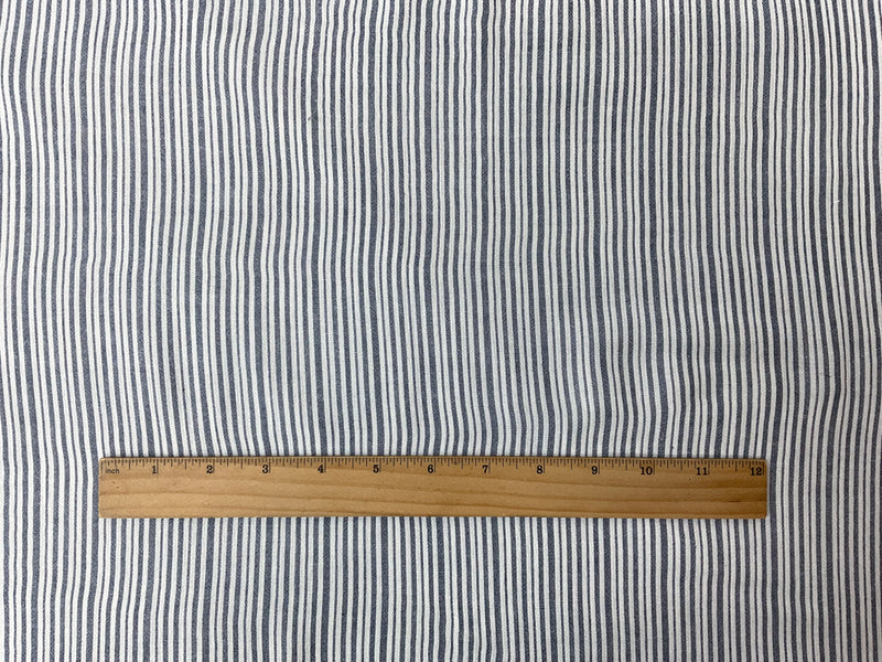 Blue-White Rayon Stripe Crepon Woven Fabric